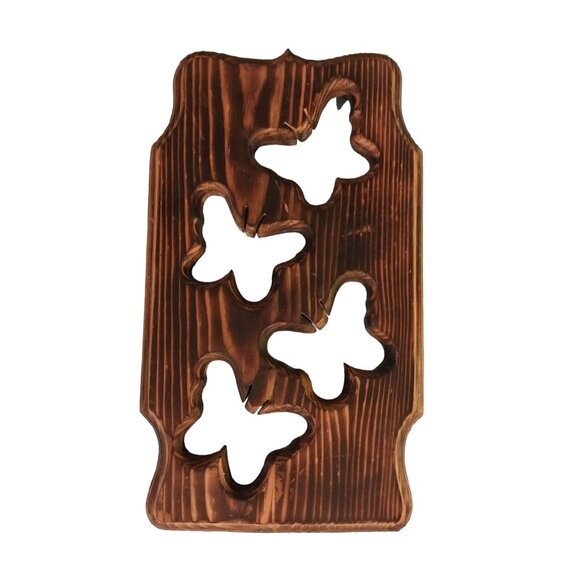 Other - Vintage Cryptomeria Butterfly Wood Wall Hanging Art